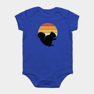 Squirrel Retro Vintage Baby Bodysuit